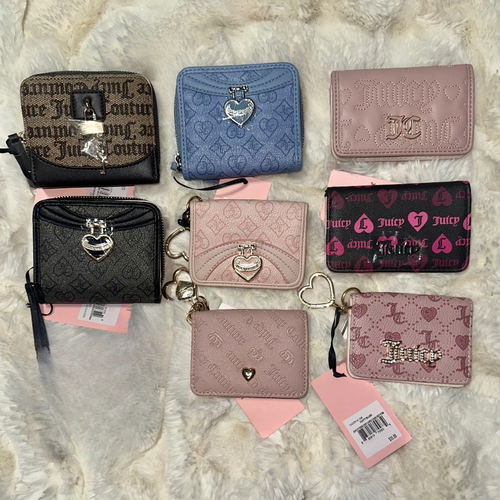 Juicy Couture Wallet Set - Black, Blue, Pink